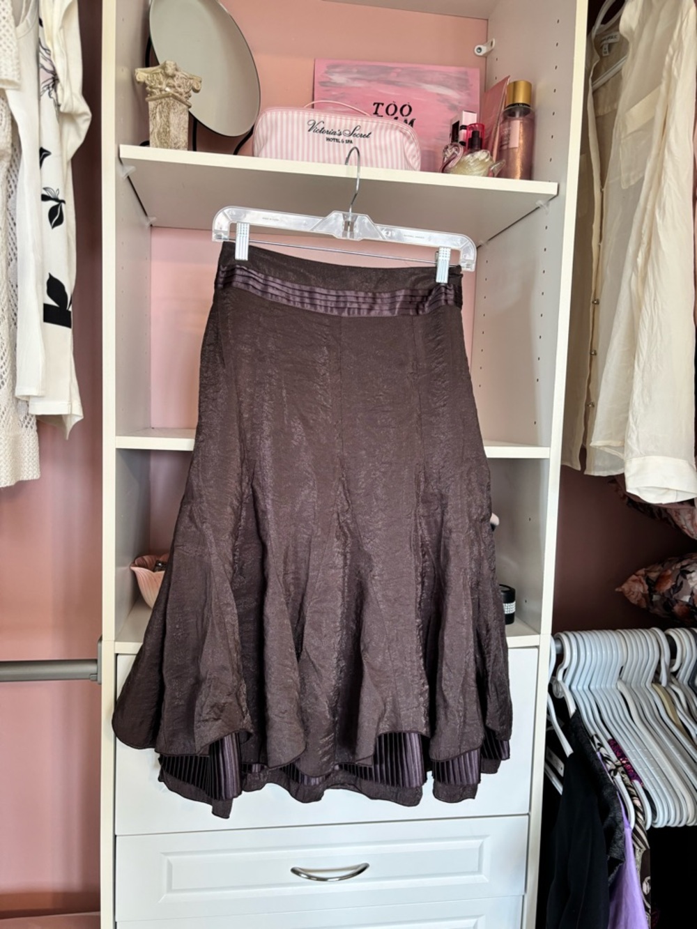 Women's Brown A-Line Flared Skirt